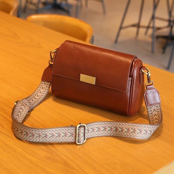 Premium Vegan Leather Shoulder Bag for Women,Detachable 2-Strap Crossbody Bag, L - Picture 9 of 9